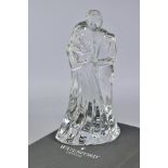 A BOXED WATERFORD CRYSTAL FIGURE GROUP, 'Bride and Groom', stamped to base, height 18.5cm
