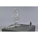 A BOXED WATERFORD CRYSTAL LISMORE 'FAIRY LAMP CANDLE HOLDER', stamped to base, height 18.5cm,