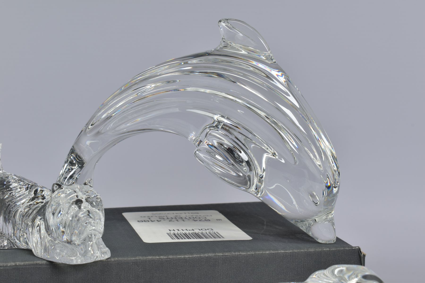 A GROUP OF WATERFORD CRYSTAL ANIMAL FIGURES, comprising recumbant lion, length 17.5cm, boxed - Bild 5 aus 11