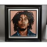 PAUL NORMANSELL (BRITISH 1978) 'IRON , LION, ZION' a portrait of Reggae legend Bob Marley,