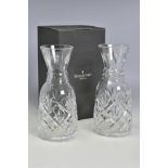 A PAIR OF WATERFORD CRYSTAL LISMORE CARAFES, one boxed, stamped to base, height 23cm (2)
