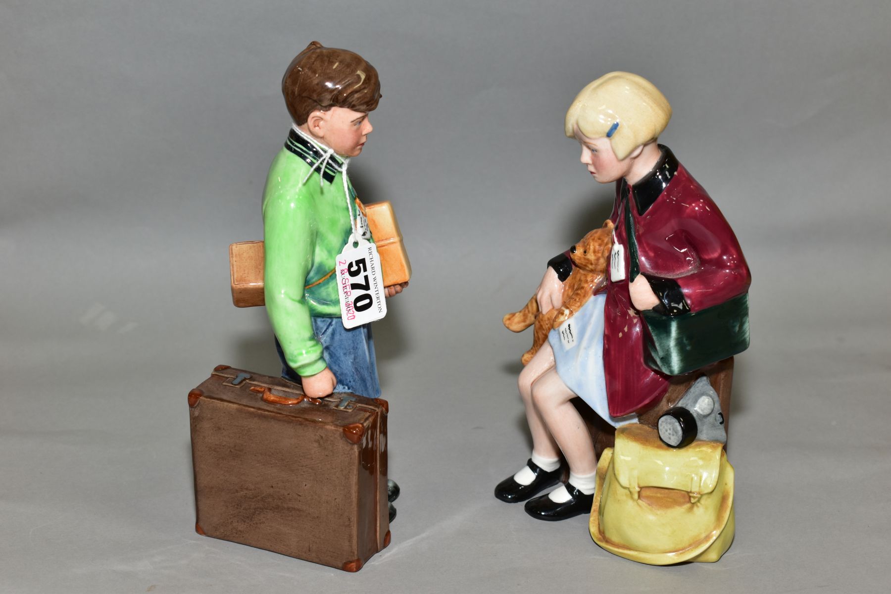 TWO ROYAL DOULTON LIMITED EDITION FIGURES 'The Boy Evacuee' HN3202, No.179/9500 and 'The Girl - Bild 3 aus 5