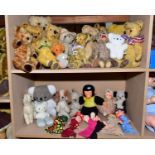 A COLLECTION OF ASSORTED TEDDY BEARS AND OTHER SOFT TOYS, majority unmarked, condition ranges from