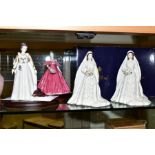FOUR ROYAL WORCESTER ROYAL FIGURES, comprising limited edition 'Queen Elizabeth II' No855/4500, with