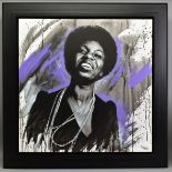 JEN ALLEN (BRITISH 1979) 'NINA SIMONE' a portrait of the American singer/songwriter, signed bottom