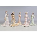 FIVE LIMITED EDITION COALPORT FIGURES FROM LA BELLE EPOQUE, 'Helena Riding in Hyde Park' No.1180/