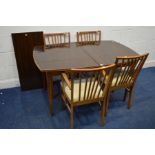 A MID 20TH VANSON TEAK EXTENDING DINING TABLE, one additional leaf, extended length 185cm x closed