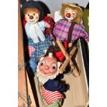 A PELHAM BIG EARS PUPPET IN DISTRESSED CONDITION, missing arms, clothing tattered, together with two