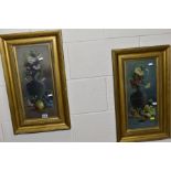 A PAIR OF STILL LIFE STUDIES OF FLOWERS IN A VASE, signed Howard bottom left, oil on board,