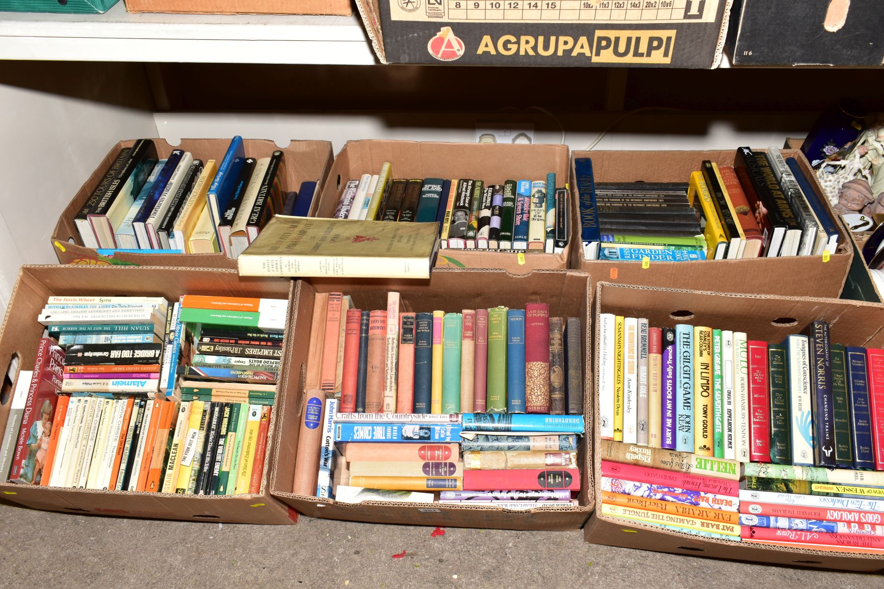 SIX BOXES OF BOOKS, miscellaneous subjects, including British Isles, garden interest, 'The D'Oyly