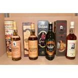 FOUR BOTTLES OF SINGLE MALT, comprising one Glenmorangie 10 year old Single Highland Malt Scotch