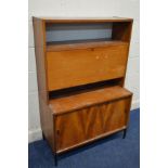 A MID 20TH CENTURY TEAK HILLE INTERPLAN FOR ROBIN DAY STYLE CABINET with a fall front door, above