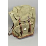 A SWISS ARMED FORCES RUCKSACK/BACKPACK, 'Salt and Pepper' canvas, all complete with frame, belt,
