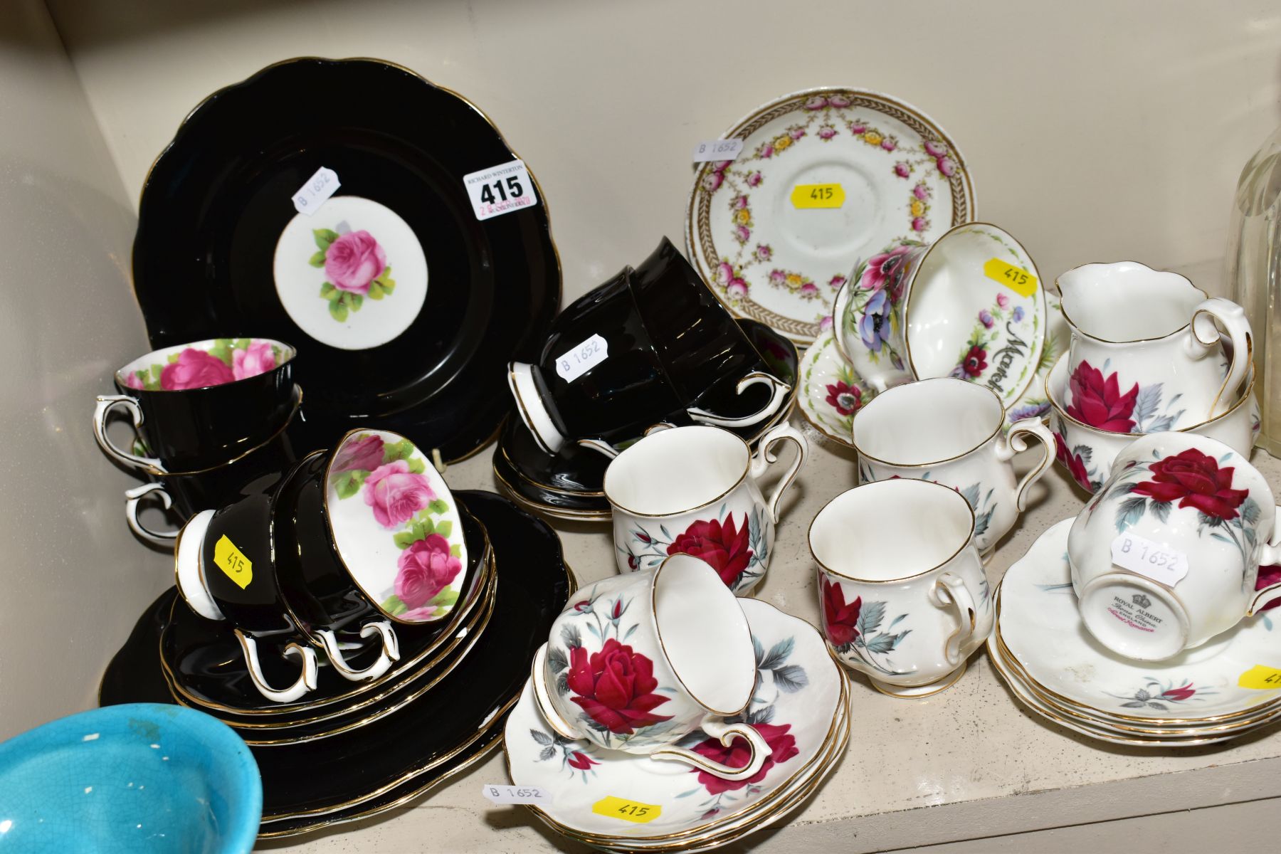 A GROUP OF ROYAL ALBERT COFFEE AND TEA WARES, ETC, including Sweet Romance, a March Anemones cup and