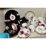 A GROUP OF ROYAL ALBERT COFFEE AND TEA WARES, ETC, including Sweet Romance, a March Anemones cup and