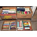 SEVEN BOXES OF BOOKS, including novels, history, wildlife, British isles, Daily Express fiction