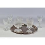 WATERFORD CRYSTAL COLLEEN GLASSES, comprising a pair of brandy glasses and three wines, together
