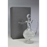 A BOXED WATERFORD CRYSTAL ALANA CLARET JUG, stamped to base, height 31.5cm (crack to handle)