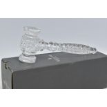 A BOXED WATERFORD CRYSTAL GAVEL, stamped to gavel head, length 20cm