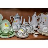 A GROUP OF ASSORTED TEA AND COFFEE WARES, including a Royal Albert Old Country Roses bread and
