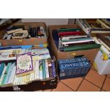 FIVE BOXES OF BOOKS, subjects include gardening, cooking and late 20th Century fiction, Kate