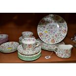 A SMALL COLLECTION OF COPELAND SPODE 'LUNEVILLE' AND MINTON 'HADDON HALL' TEA AND DINNERWARES,