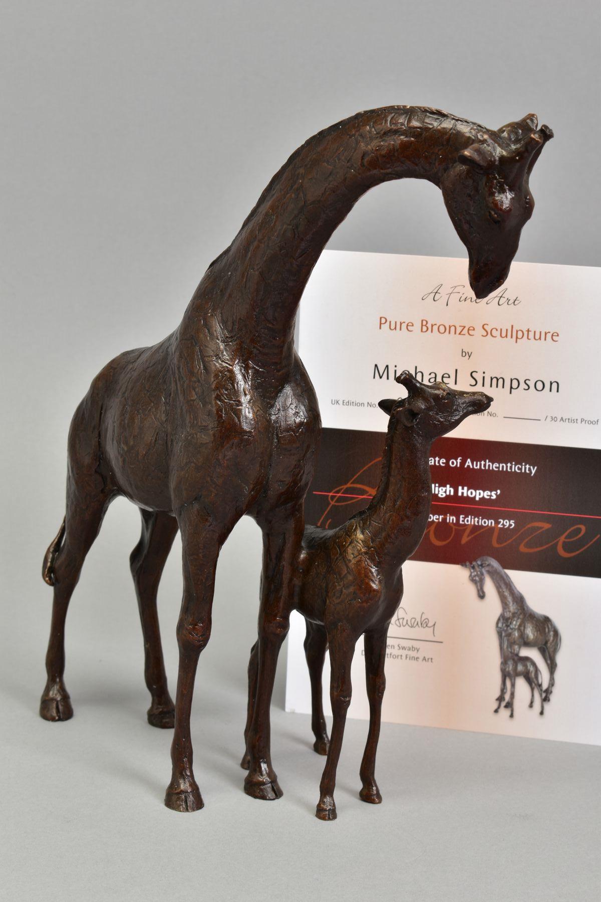 MICHAEL SIMPSON (BRITISH CONTEMPORARY) 'HIGH HOPES' a limited edition bronze sculpture of a - Image 3 of 5