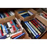 FIVE BOXES OF MILITARY INTEREST BOOKS, etc to include The Worlds Aircrafts 1945-Collins Jane's,