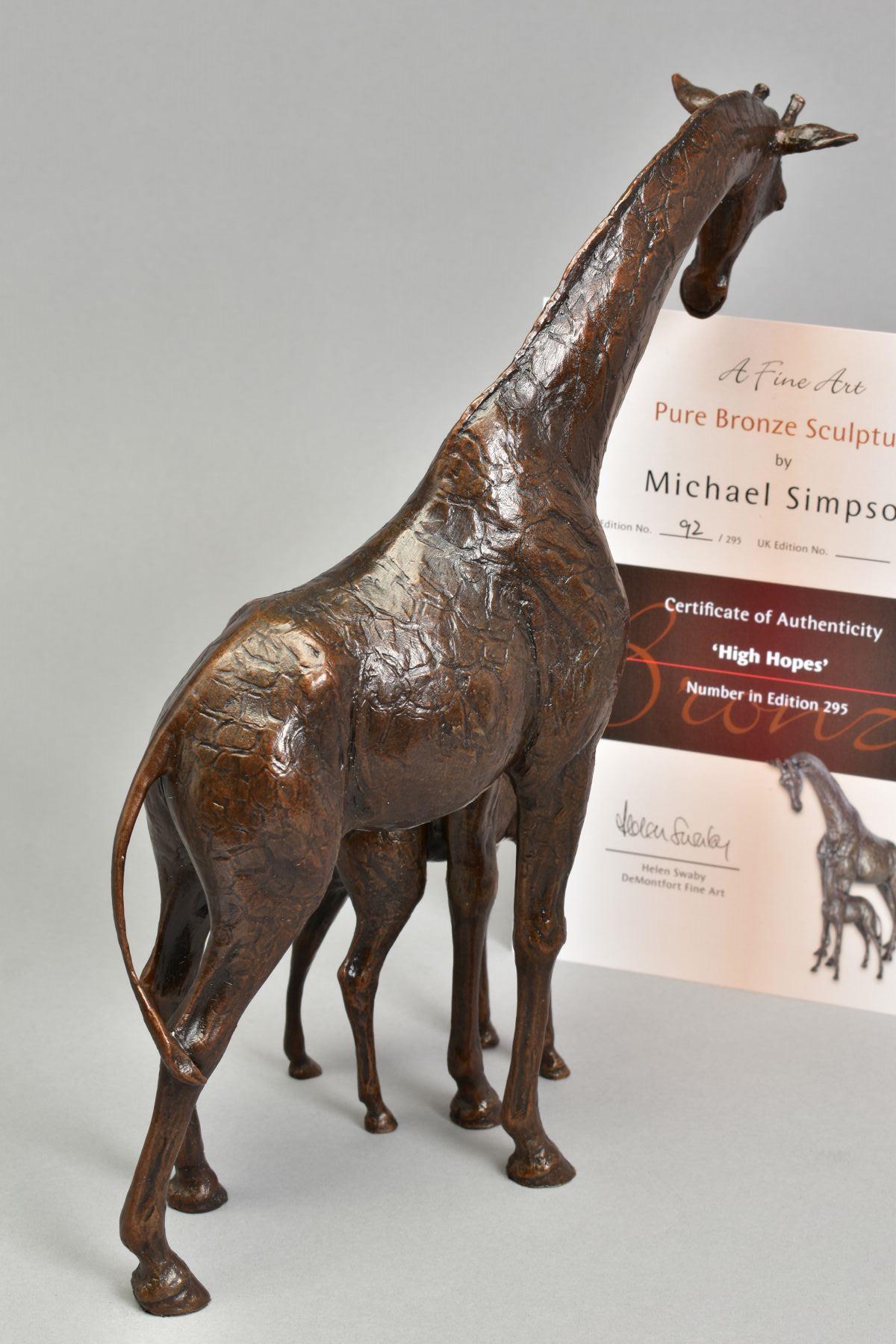 MICHAEL SIMPSON (BRITISH CONTEMPORARY) 'HIGH HOPES' a limited edition bronze sculpture of a - Image 4 of 5