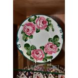 A WEMYSS WARE PLATE STAND, decorated with cabbage roses, impressed Wemyss ware, stamped T.Goode & Co