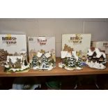 FOUR BOXED LILLIPUT LANE SCULPTURES FROM CHRISTMAS SPECIAL COLLECTION, 'Deer Park Hall' 1988/89, 'St