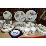 ROYAL WORCESTER 'EVESHAM' DINNERWARES, etc, to include four plates, cake plate, flan dish, covered