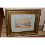 A VICTORIAN WATERCOLOUR LANDSCAPE WITH A VIEW ACROSS A SCOTTISH LOCH, indistinctly signed, dated