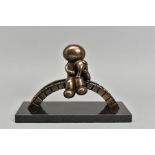 DOUG HYDE (BRITISH 1972) 'WATCHING THE WORLD GO BY' a limited edition bronze sculpture of a boy