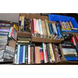 SIX BOXES OF BOOKS AND CD'S, books are mostly late 20th Century - early 21st Century Works of
