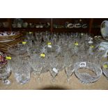 A PARCEL OF CUT GLASS, to include Webb Corbett and Brierley with unbranded examples, wine glasses,