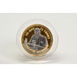 A VE-DAY SEVENTY FIVE YEARS COMMEMORATIVE 2020 QUARTER SOVEREIGN, within a clear case