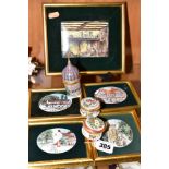 TWO HALCYON DAYS ENAMEL BOXES, 'Christmas 1983' and 'Christmas 1984', a Staffordshire Enamels box