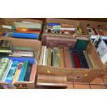 SIX BOXES OF BOOKS, subjects include British topography, gardening, physics, chemistry, art, vintage