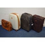 THREE VARIOUS SUITCASES and a gentleman's bag (4)