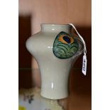 A MODERN MOORCROFT PEACOCK FEATHERS PATTERN SHOULDERED BALUSTER VASE, circa 2013, impressed and