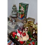 A QUANTITY OF CHRISTMAS DECORATIONS, comprising four boxed battery operated items and two boxes of