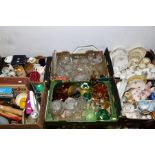 SIX BOXES OF CERAMICS, GLASSWARE, KITCHENALIA, ETC, including Bretby 'Rice' jar and cover, part