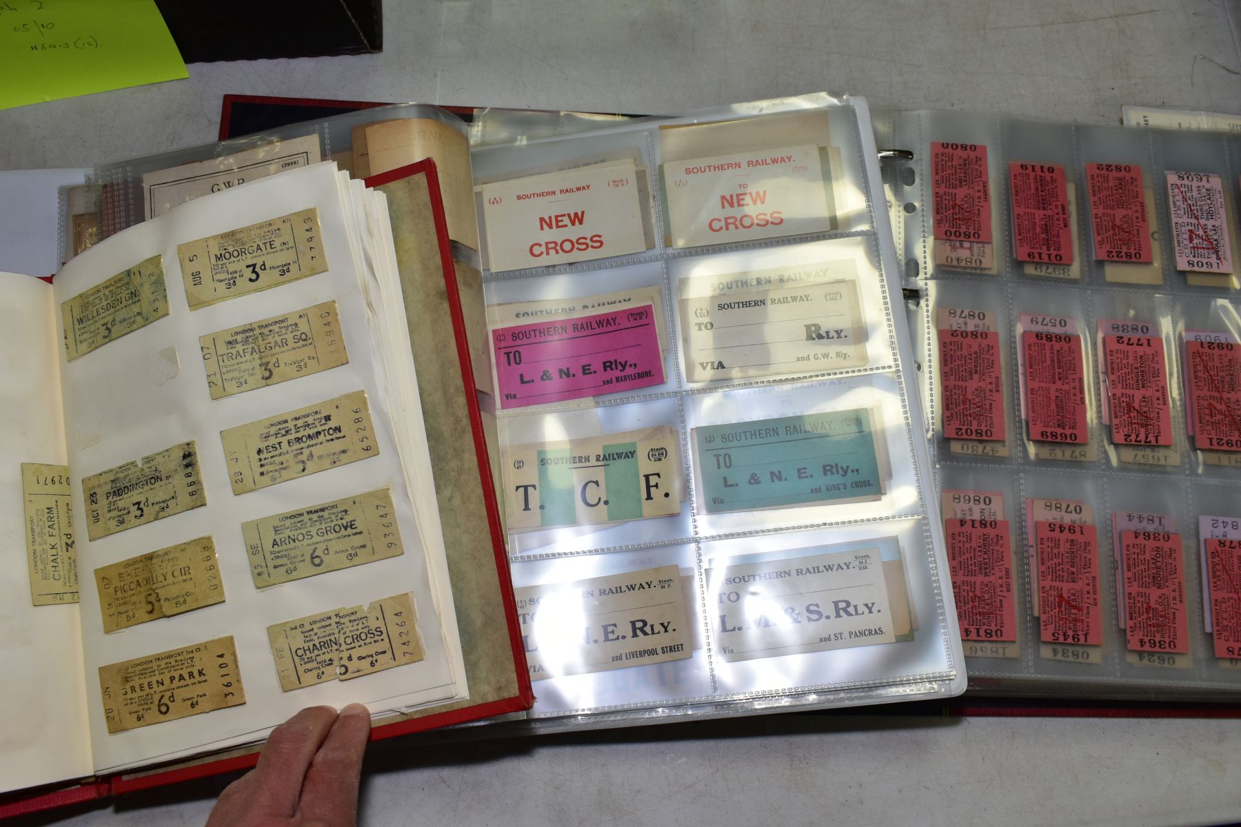A COLLECTION OF ASSORTED RAILWAY TICKETS AND LABELS, card tickets from L.M.S., G.W.R, S.R, L.N.E.R - Image 3 of 4