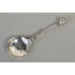 A NORWEGIAN 830 SILVER BAPTISM SPOON BY MARIUS HAMMER, orb finial above a spiral twist and