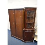 A STAG MINSTREL TWO DOOR WARDROBE, width 91cm x depth 60cm x height 178cm together with a mahogany