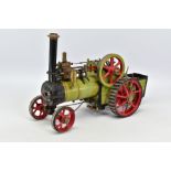 A LIVE STEAM TRACTION ENGINE MODEL, possibly from Bassett - Lowke castings, not tested, worn