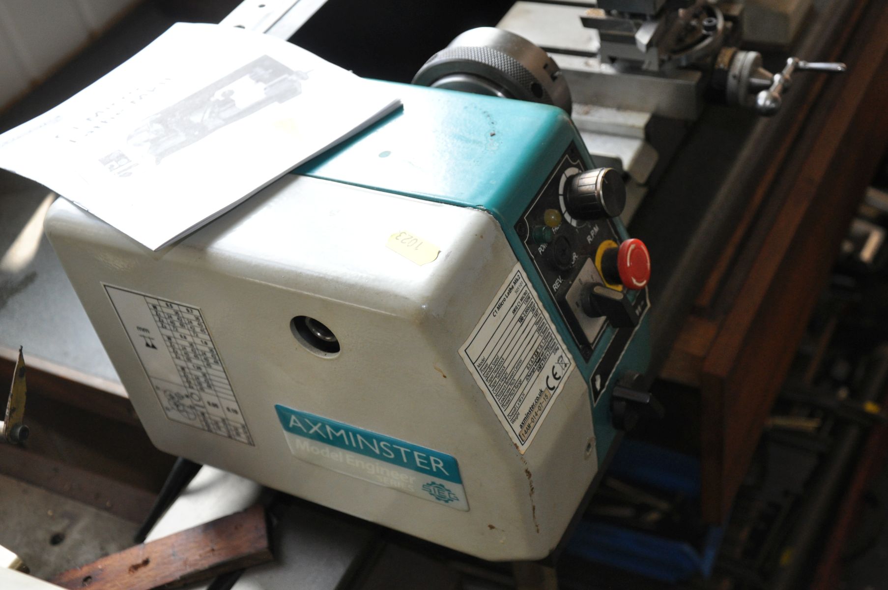 AN AXMINSTER MODEL ENGINEERS SERIES C1 MICROLATHE, Mk2 and two drawers full of cutting and - Image 2 of 5