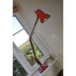 A GEORGE CARWARDINE FOR ANGLEPOISE LAMP, in red