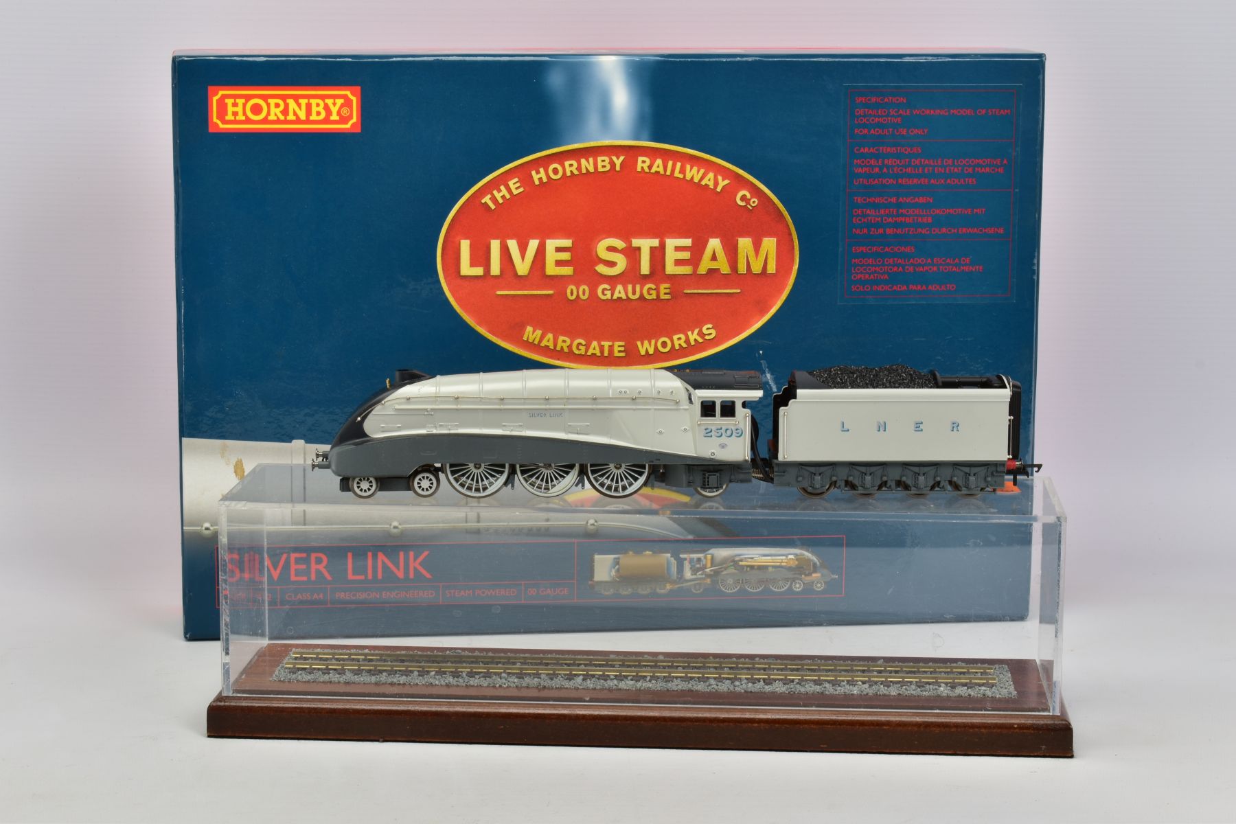 A BOXED HORNBY RAILWAYS OO GAUGE LIVE STEAM LOCOMOTIVE AND TENDER, A4 Class 'Silver Link' No.2509,